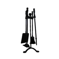 Fireplace Tool Set | 4 piece plus stand - Black