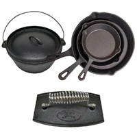 Cast Iron Cookware Combo with 9qt Camp Oven by Flaming Coals