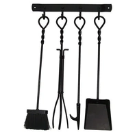 4 Piece Wall Mount Fireplace Tools with Wall Plate | Outdoor Magic