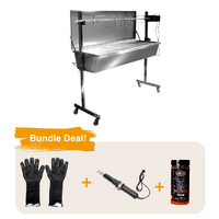 Flaming Coals Stainless Steel Warrior Spit Roaster - 60kg Capacity Bundle