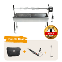 Flaming Coals The Master 1200 Stainless Steel Spit Roaster with 30kg Motor Bundle