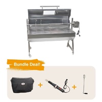 Flaming Coals 1200 Stainless Steel Hooded Spartan Spit Roaster Bundle