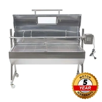 1200 Stainless Steel Hooded Spartan Spit Roaster | Flaming Coals