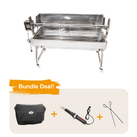Flaming Coals 1500 Stainless Steel Spartan Spit Roaster BUNDLE