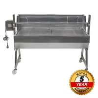 1200 Stainless Steel Spartan Spit Roaster | Flaming Coals