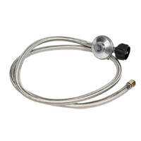 1500mm Stainless Steel Braided Gas Hose with Regulator by Flaming Coals 