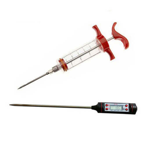 Basting brush, digital thermometer and injector BBQ Kit